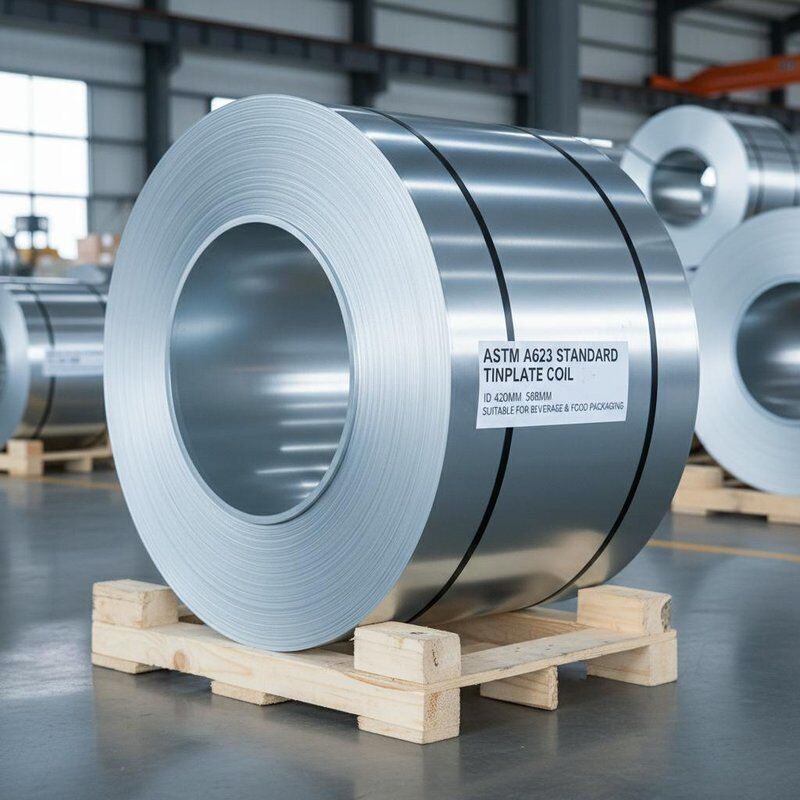 MR Prime Grade Electrolytic Tinplate Coil with T52 T57 T61 Hardness and TH415 TH520 TH550 Coating for Metal Packaging